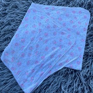 Vintage Carter's Pink Floral Baby Blanket 36x36 Cotton Baby Girl Rare.